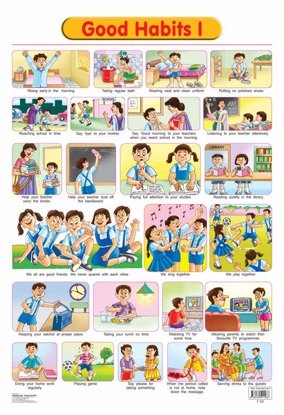 Dreamland Publications Educational Chart for Kids - Good Habits - 1 - Distacart