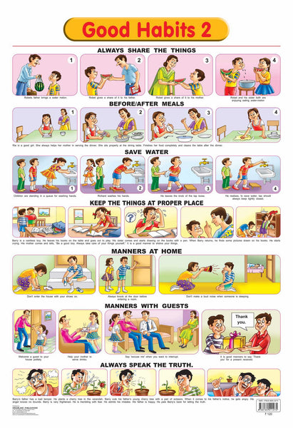 Dreamland Publications Educational Chart for Kids - Good Habits - 2 - Distacart