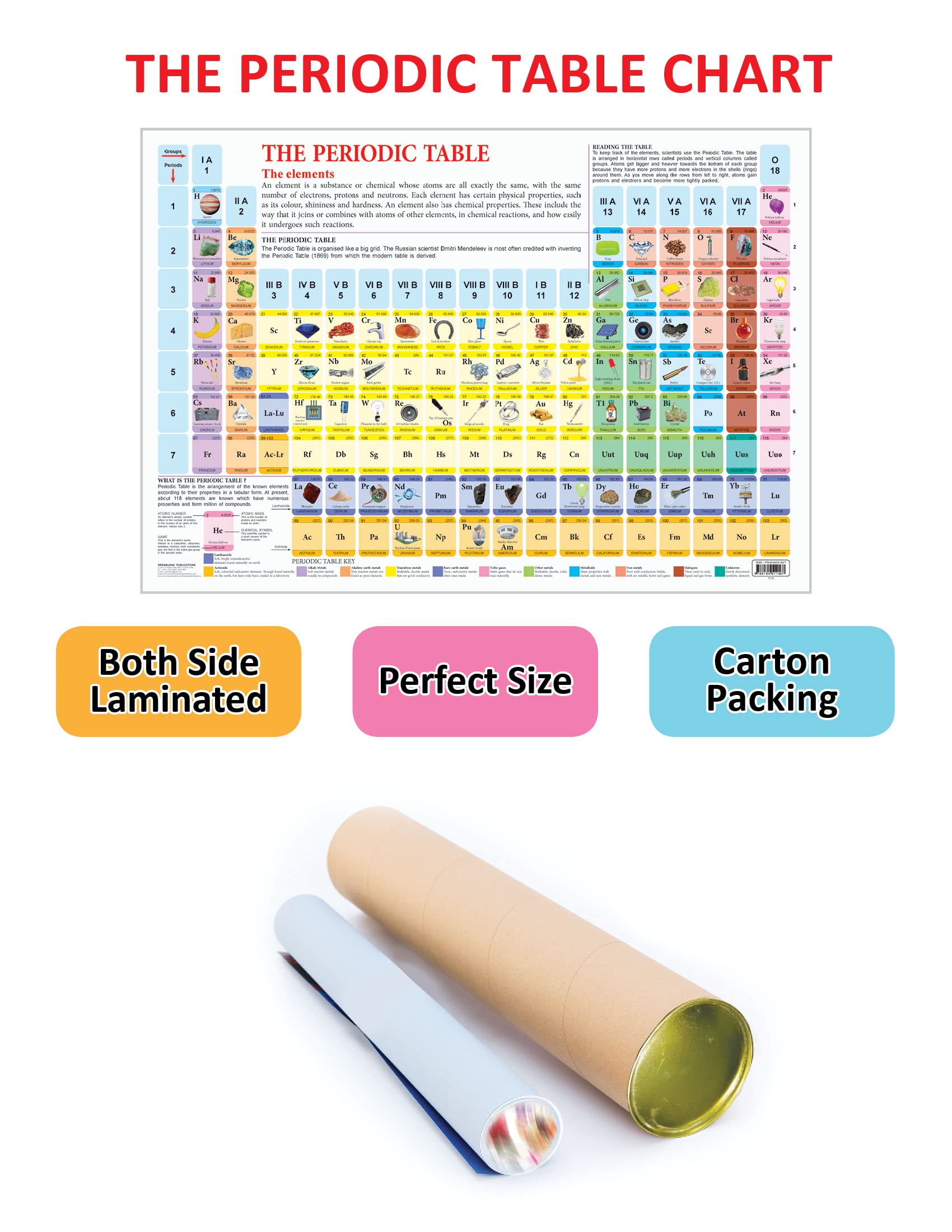 Dreamland Publications Educational Chart for Kids - Periodic Table - Distacart