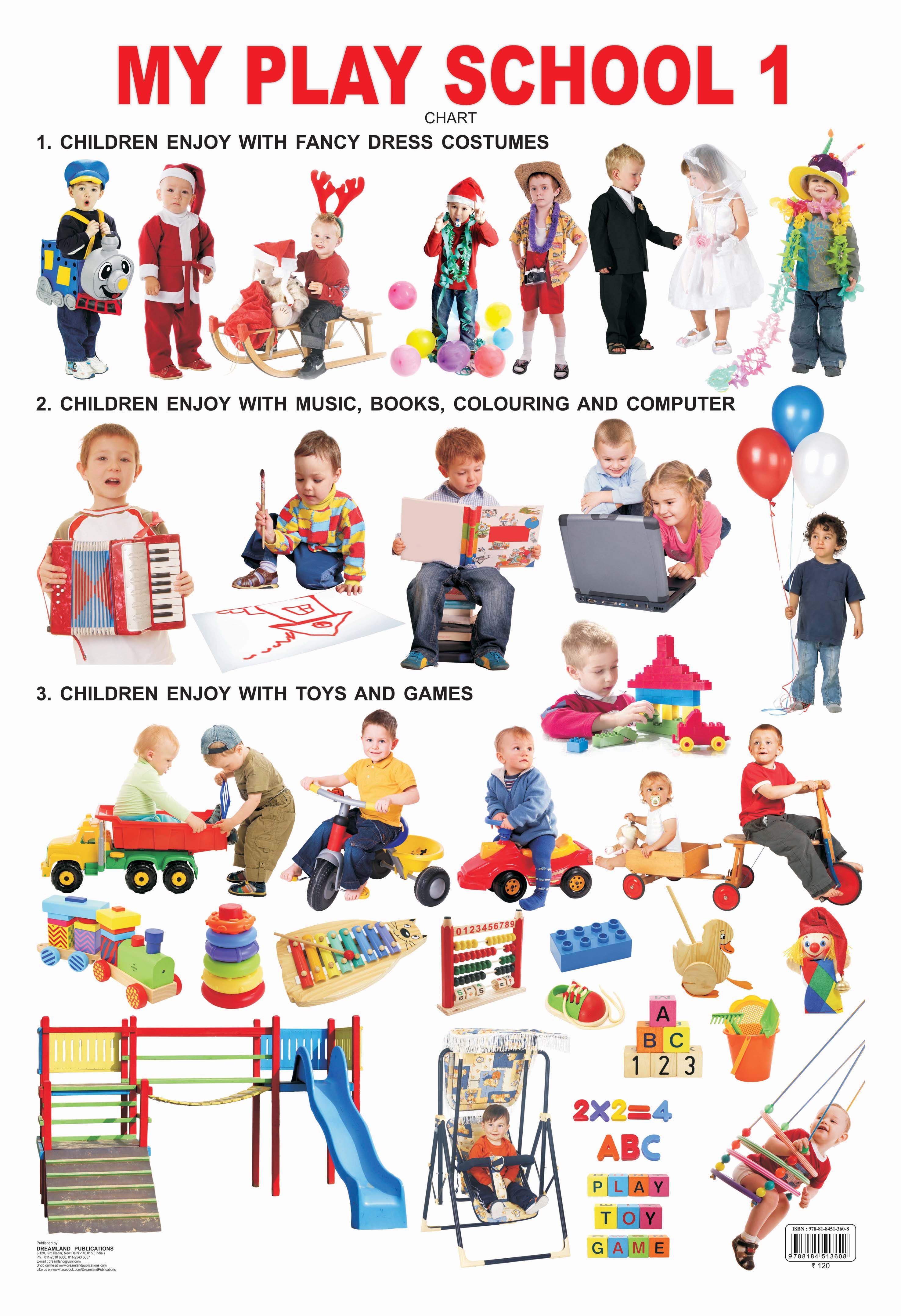 Dreamland Publications My Play School -1 : Children Early Learning Educational Laminated Chart - Distacart