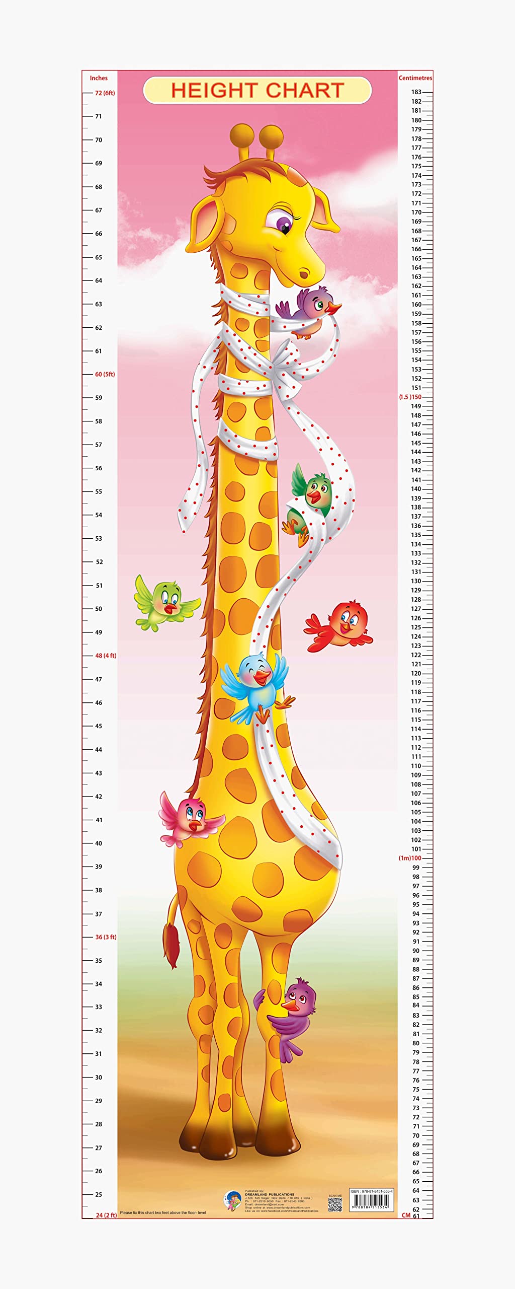 Dreamland Publications Educational Chart for Kids - Height Chart - 3 - Distacart