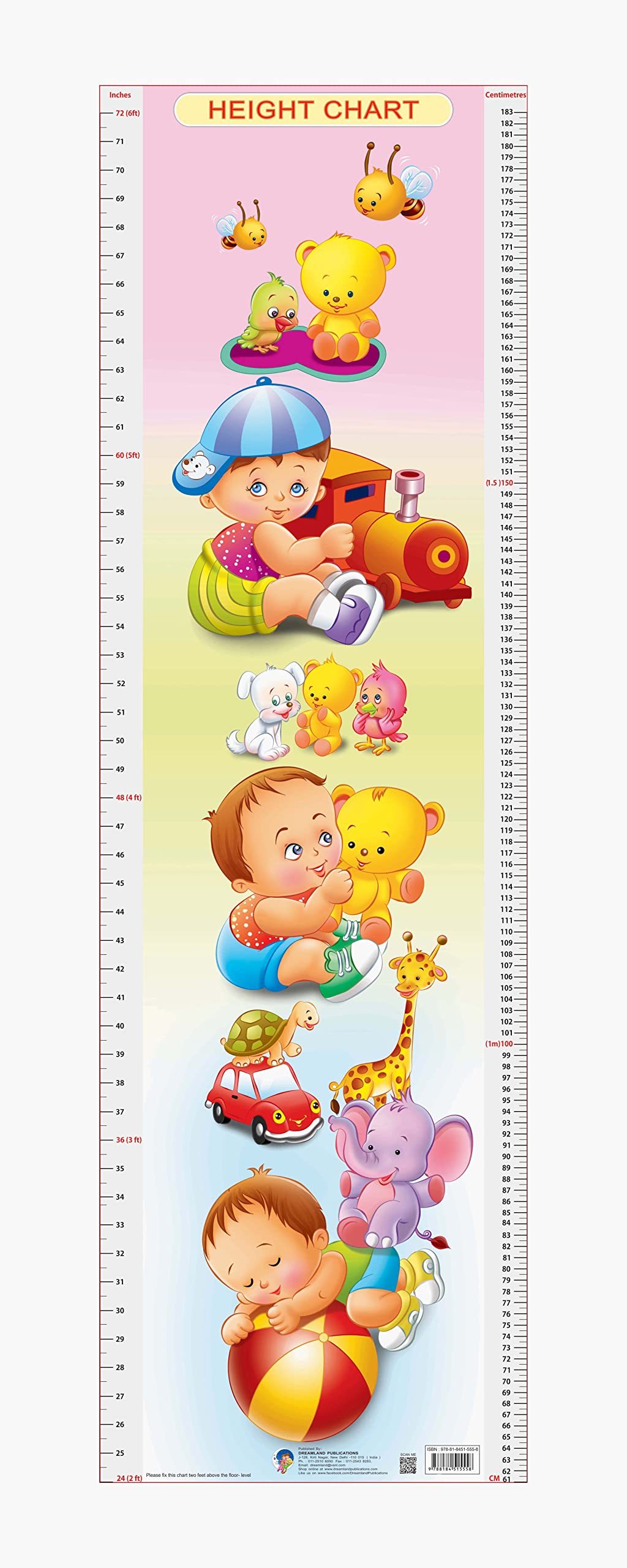 Dreamland Publications Educational Chart for Kids - Height Chart - 5 - Distacart
