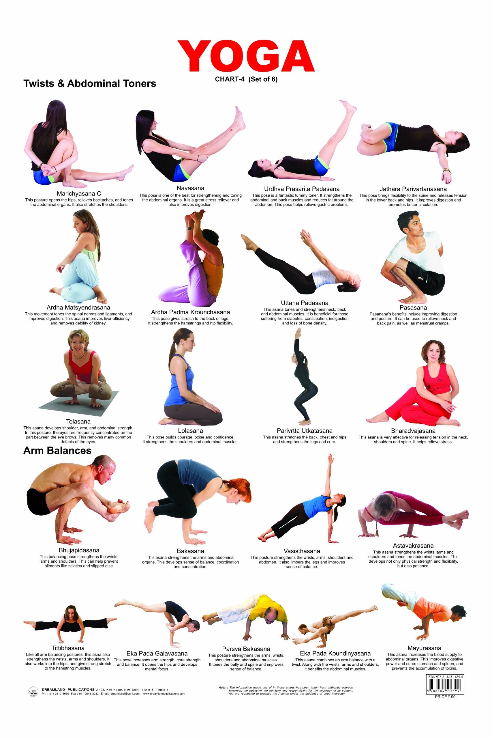 Dreamland Publications Educational Chart for Kids - Yoga Chart - 4 - Distacart
