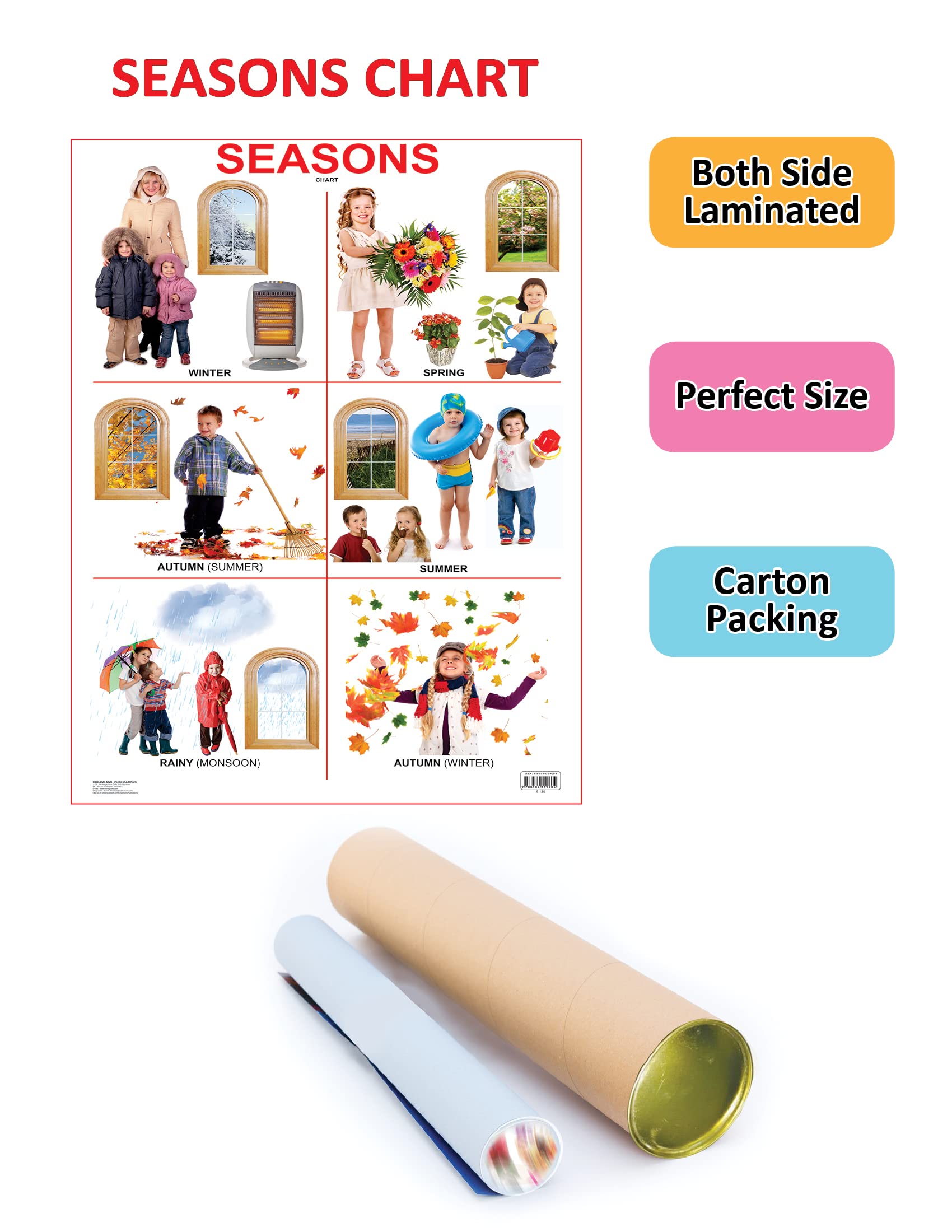 Dreamland Publications Educational Chart for Kids - Seasons Chart - Distacart