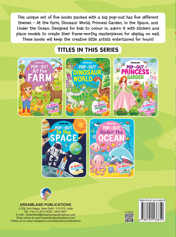 Dreamland Pop-Out Dinosaurs World- With 3D Models Colouring Stickers - Distacart