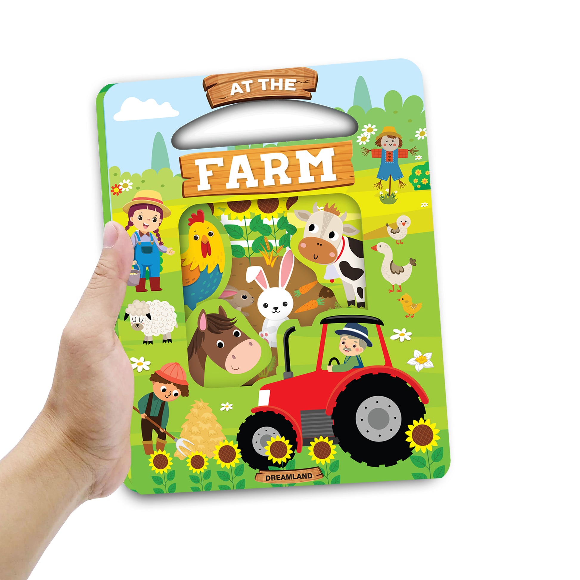 Dreamland Publications Die Cut Window Board Book - At the Farm - Distacart