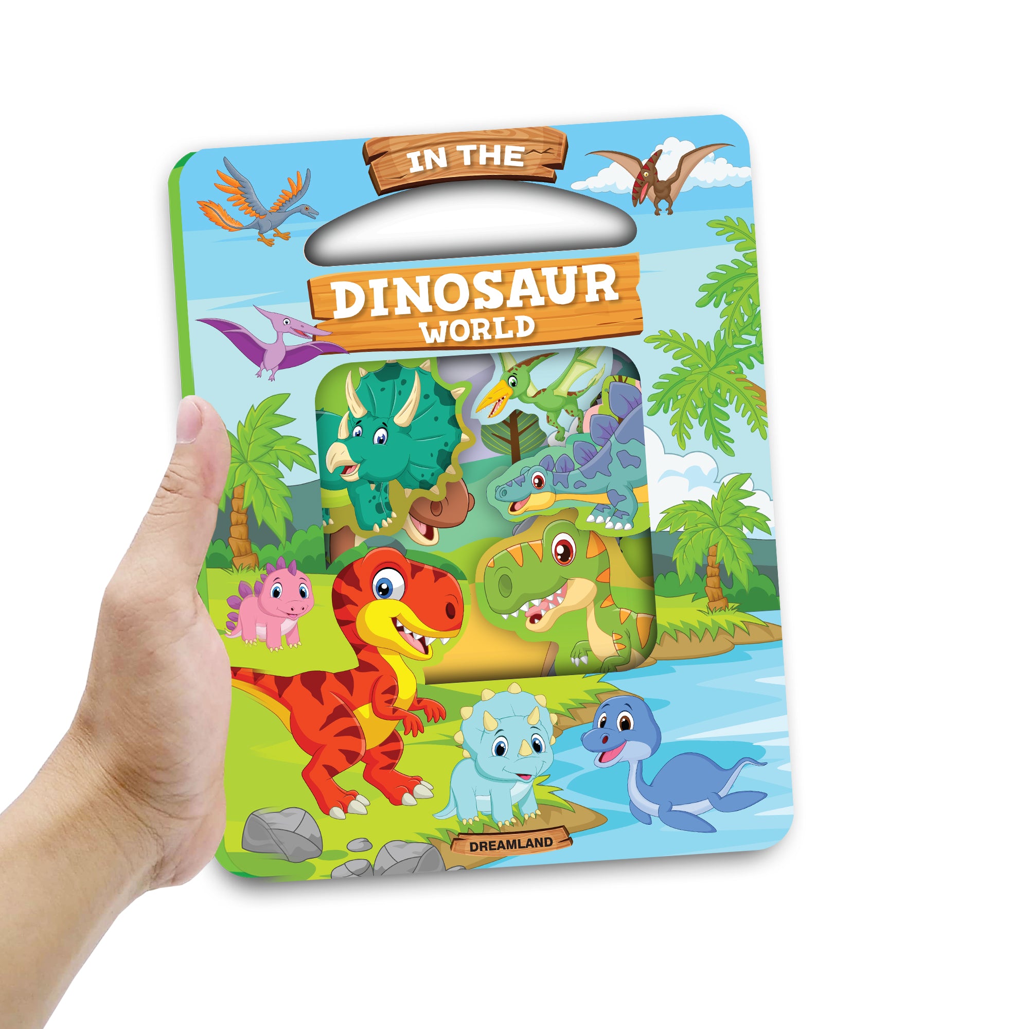 Dreamland Publications Die Cut Window Board Book - In the Dinosaurs World for Kids - Distacart