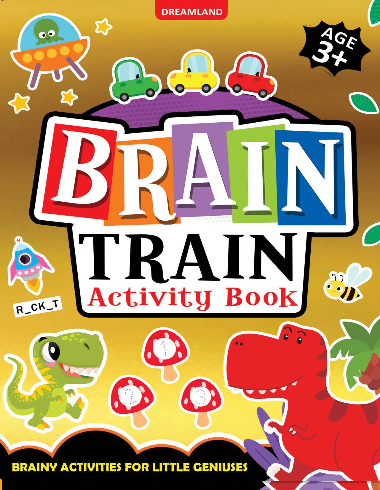 Dreamland Publications Brain Train Activity Book for Kids Age 3+ - With Colouring Pages, Mazes, Puzzles and Word searches Activities - Distacart