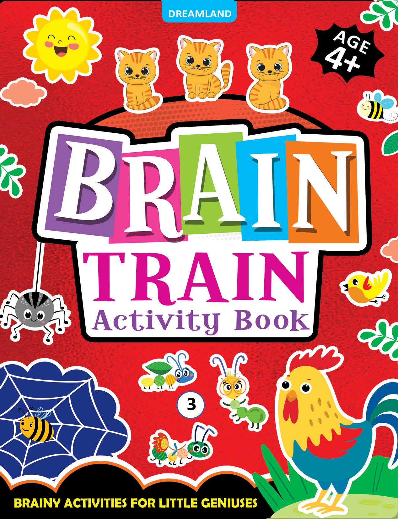 Dreamland Publications Brain Train Activity Book for Kids Age 4+ - With Colouring Pages, Mazes, Puzzles and Word searches Activities - Distacart