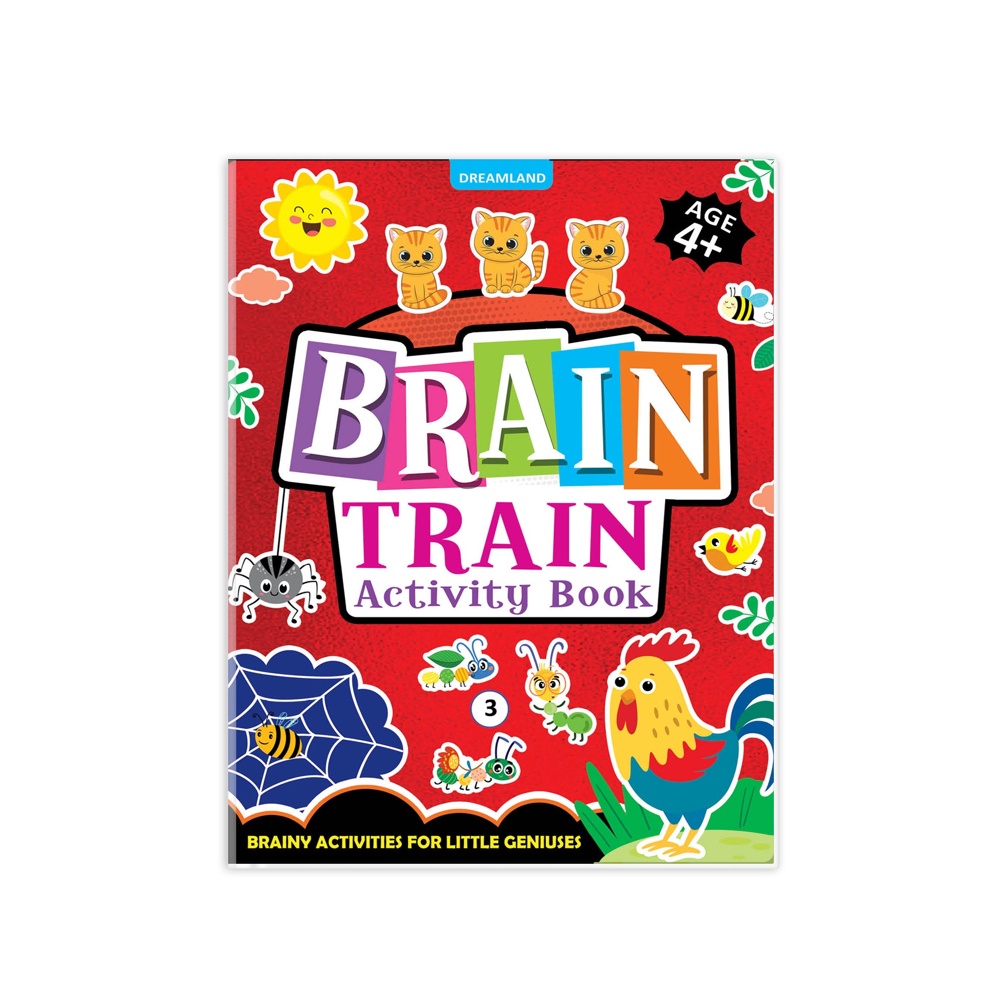 Dreamland Publications Brain Train Activity Book for Kids Age 4+ - With Colouring Pages, Mazes, Puzzles and Word searches Activities - Distacart