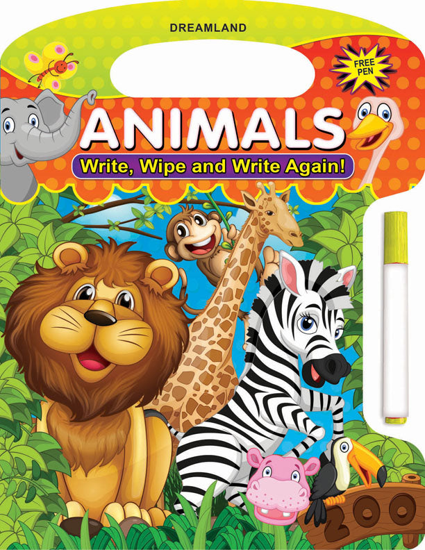 Dreamland Write and Wipe Book - Animals - Distacart