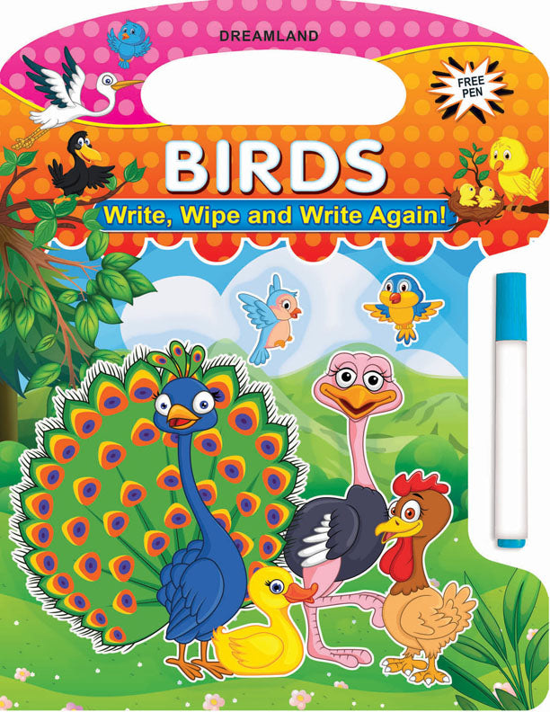 Dreamland Write and Wipe Book - Birds - Distacart