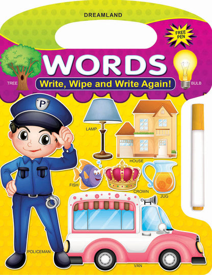 Dreamland Write and Wipe Book - Words - Distacart