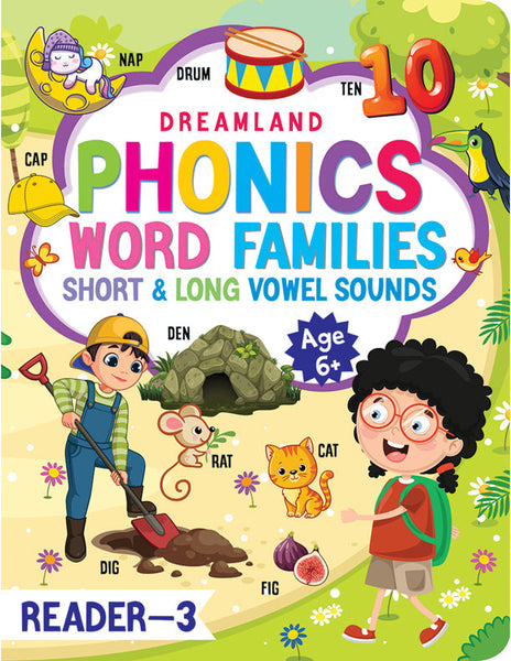 Dreamland Phonics Reader - 3 (Word Families Short and Long Vowel Sounds) Age 6+ - Distacart