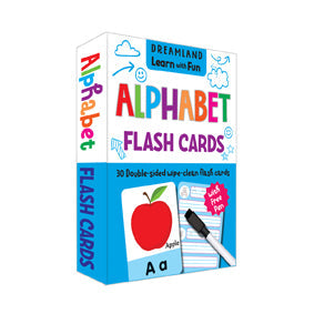 Dreamland Flash Cards Alphabet - 30 Double Sided Wipe Clean Flash Cards for Kids (With Free Pen) - Distacart