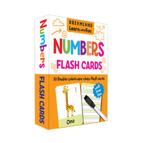 Dreamland Flash Cards Numbers - 30 Double Sided Wipe Clean Flash Cards for Kids (With Free Pen) - Distacart