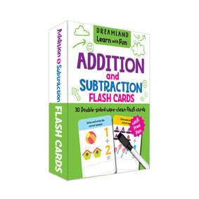 Dreamland Flash Cards Addition and Subtraction - 30 Double Sided Wipe Clean Flash Cards for Kids (With Free Pen) - Distacart
