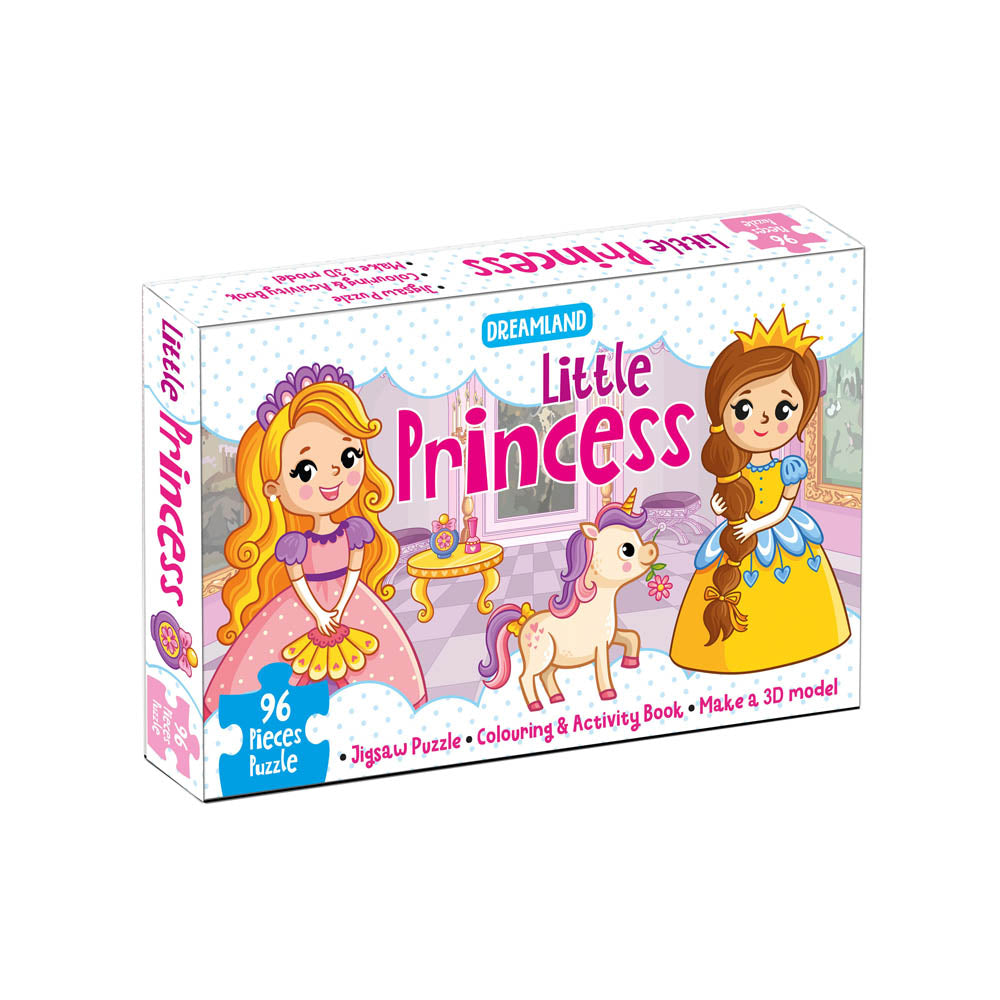 Dreamland Publications Little Princess Jigsaw Puzzle for Kids – 96 Pcs | With Colouring & Activity Book and 3D Model - Distacart