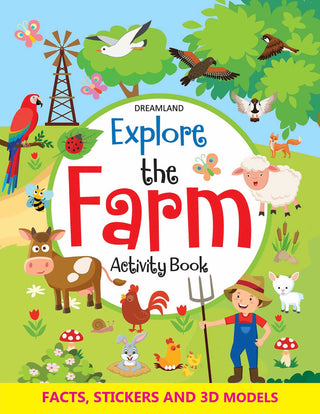 Dreamland Explore the Farm Activity Book with Stickers and 3D Models - Distacart