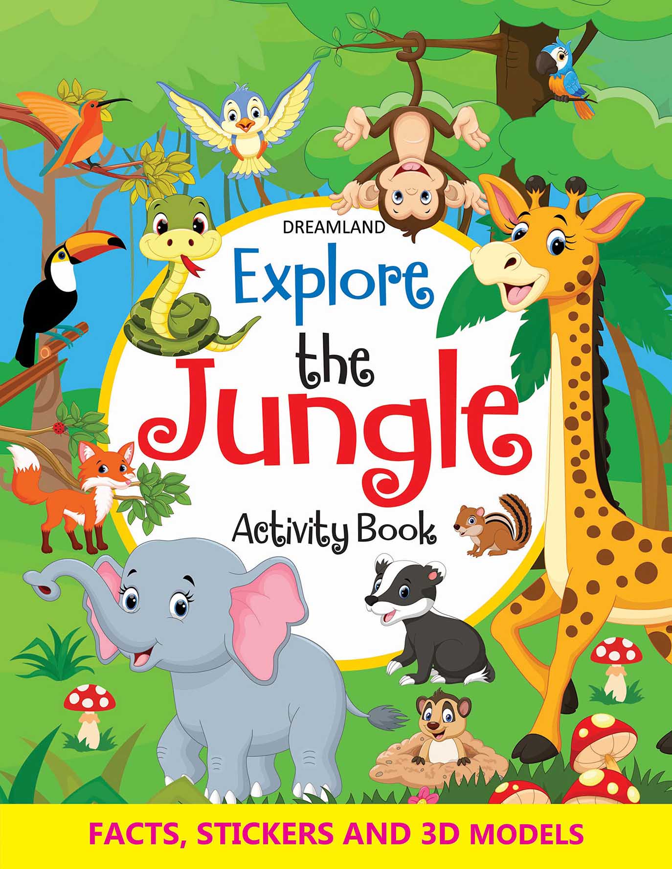 Dreamland Explore the Jungle Activity Book with Stickers and 3D Models - Distacart