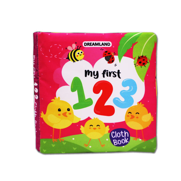 Dreamland Publications Baby My First Cloth Book 123 with Squeaker and Crinkle Paper, Non-Toxic Early Educational Toy for Toddler, Infants - Distacart