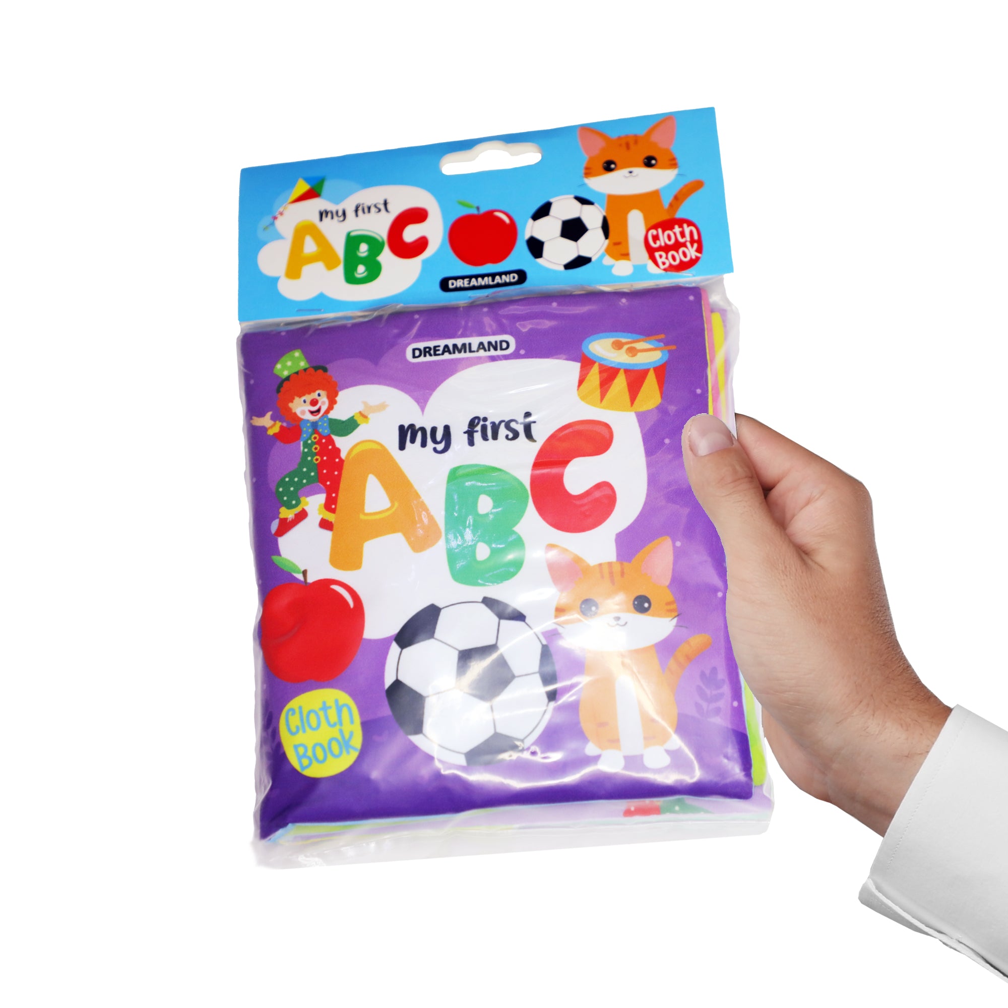 Dreamland Publications Baby My First Cloth Book ABC with Squeaker and Crinkle Paper, Non-Toxic Early Educational Toy for Toddler, Infants - Distacart