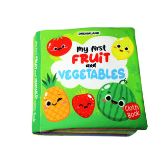 Dreamland Publications Baby My First Cloth Book Fruit and Vegetables with Squeaker and Crinkle Paper, Non-Toxic Early Educational Toy for Toddler, Infants - Distacart