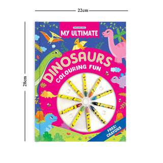 Dreamland Publications My Ultimate Dinosaurs Colouring Fun Book with Free Crayons : Children's Colouring Book - Distacart