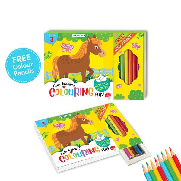 Dreamland Publications Cute Toddlers Fun Colouring Book with 6 Colour Pencils- Book 1 main image 0