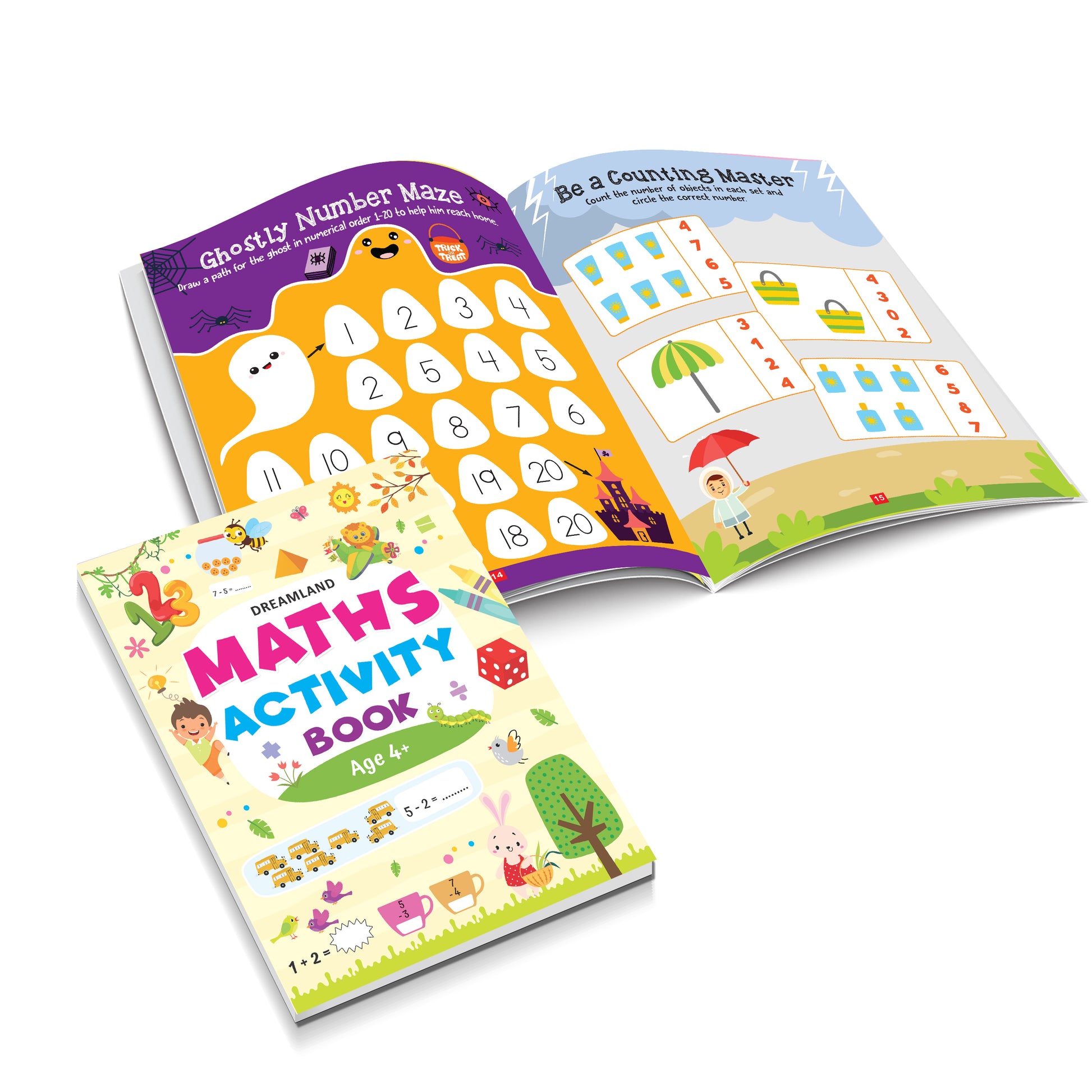 Dreamland Publications Maths Activity Book Age 4+ : Children's Interactive & Activity Book - Distacart