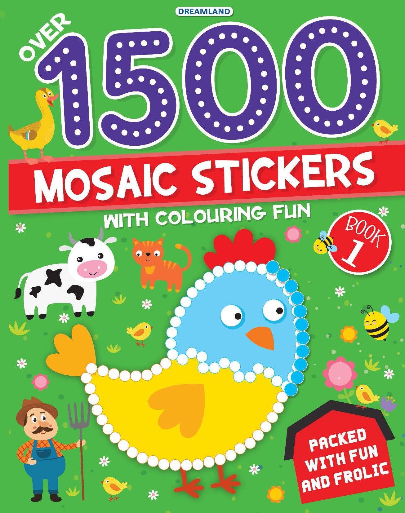 Dreamland Publications 1500 Mosaic Stickers Book 1 with Colouring Fun - Sticker Book for Kids Age 4 - 8 years - Distacart