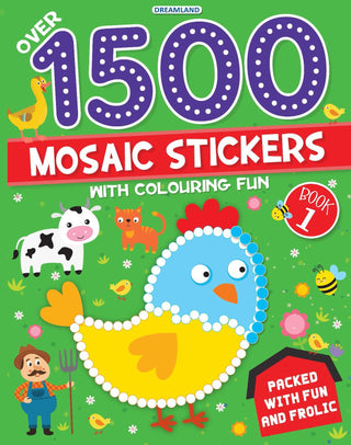 Dreamland Publications 1500 Mosaic Stickers Book 1 with Colouring Fun - Sticker Book for Kids Age 4 - 8 years - Distacart