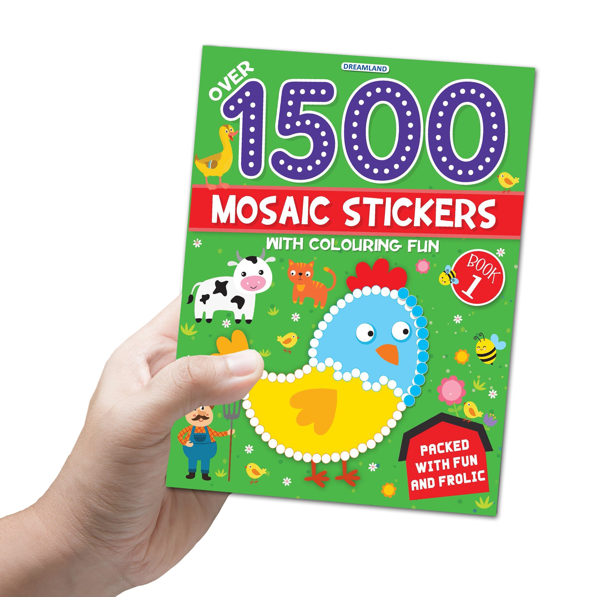 Dreamland Publications 1500 Mosaic Stickers Book 1 with Colouring Fun - Sticker Book for Kids Age 4 - 8 years - Distacart