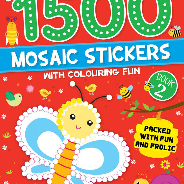 Dreamland Publications 1500 Mosaic Stickers Book 2 with Colouring Fun - Sticker Book for Kids Age 4 - 8 years - Distacart