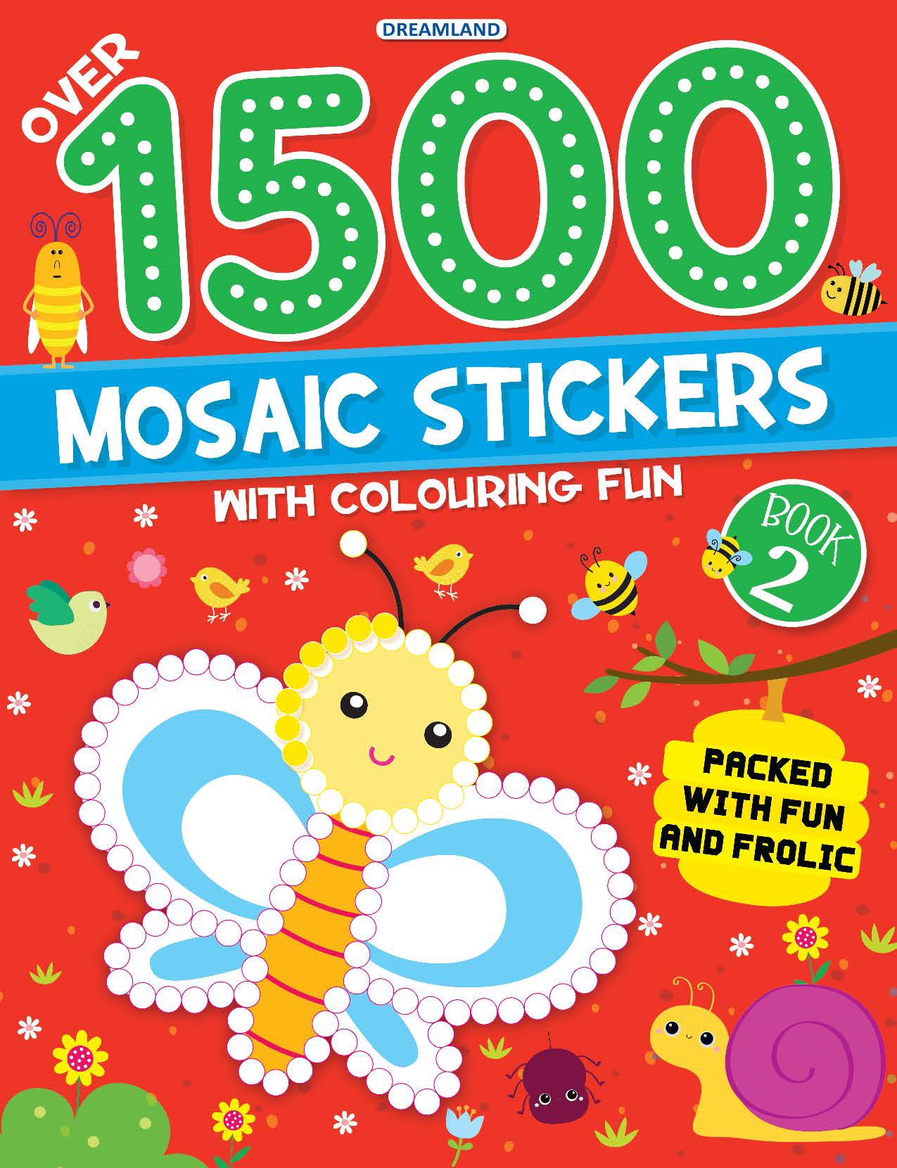 Dreamland Publications 1500 Mosaic Stickers Book 2 with Colouring Fun - Sticker Book for Kids Age 4 - 8 years - Distacart