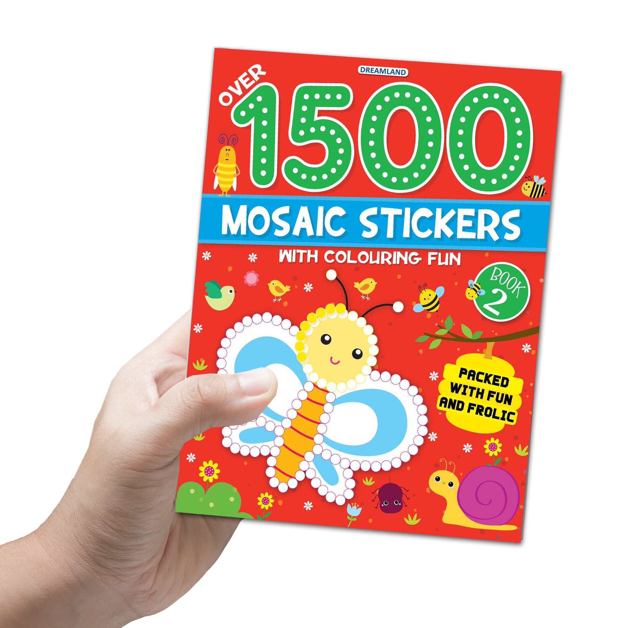 Dreamland Publications 1500 Mosaic Stickers Book 2 with Colouring Fun - Sticker Book for Kids Age 4 - 8 years - Distacart