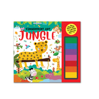 Thumbnail for Dreamland Publications Fingerprint Art Activity Book for Children - Jungle with Thumbprint Gadget - Distacart