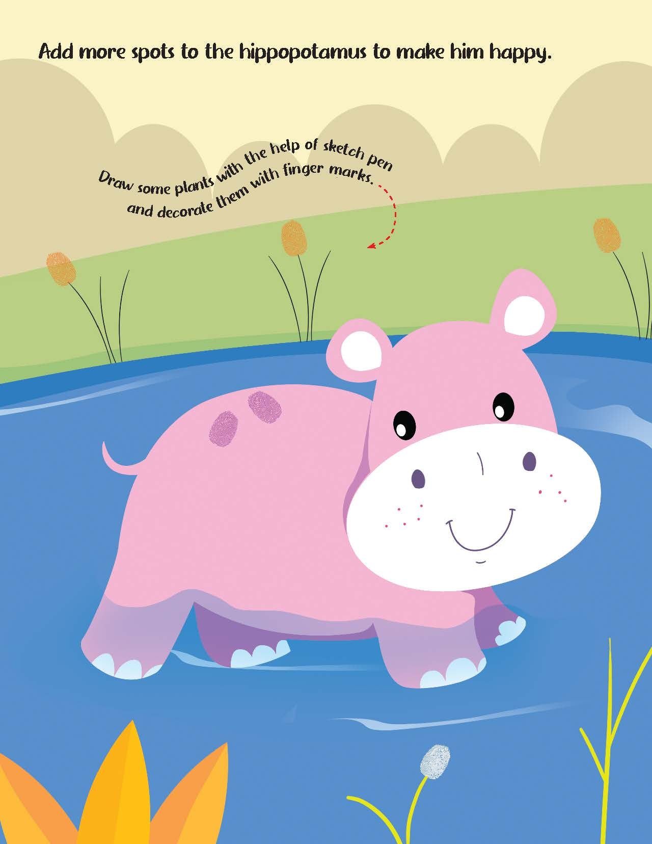 Dreamland Publications Fingerprint Art Activity Book for Children - Jungle with Thumbprint Gadget - Distacart