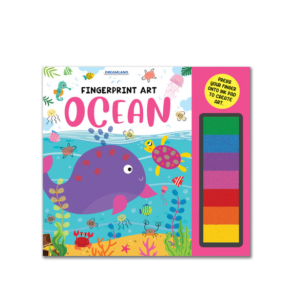 Dreamland Publications Fingerprint Art Activity Book for Children - Ocean with Thumbprint Gadget - Distacart