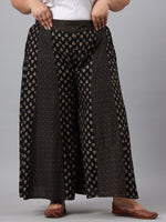 Thumbnail for Juniper Women's Black Rayon Printed Flared Palazzo - Distacart