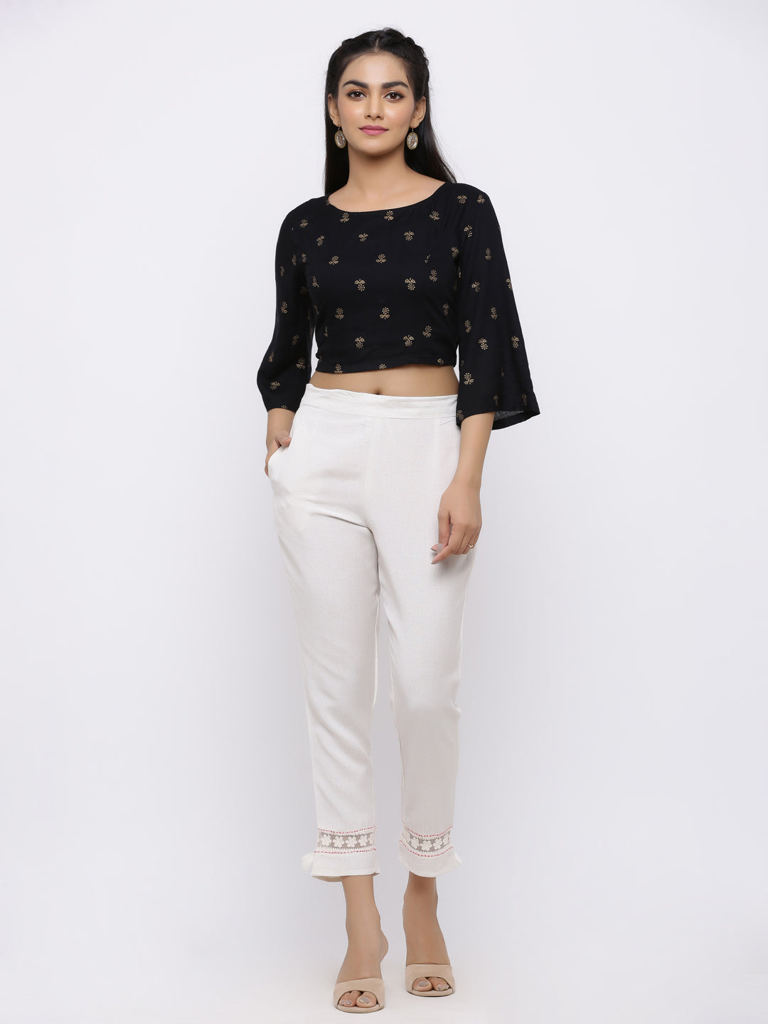 Juniper Women White Rayon Flex Solid Slim Fit Pant/Slim Pant - Distacart