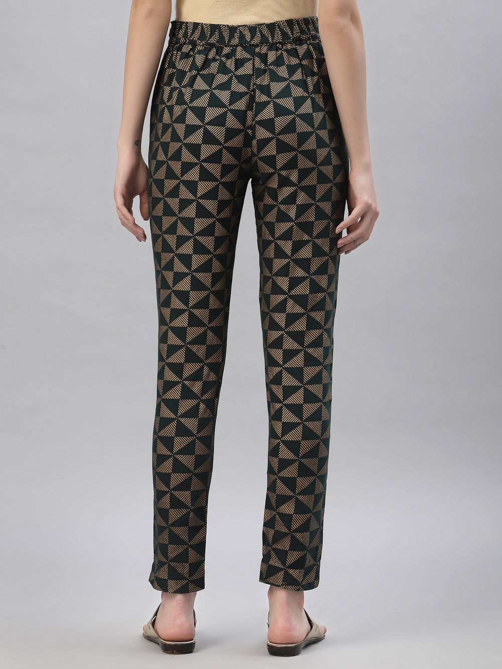Juniper Women's Jadegreen Cotton flex Printed Straight Pant - Distacart