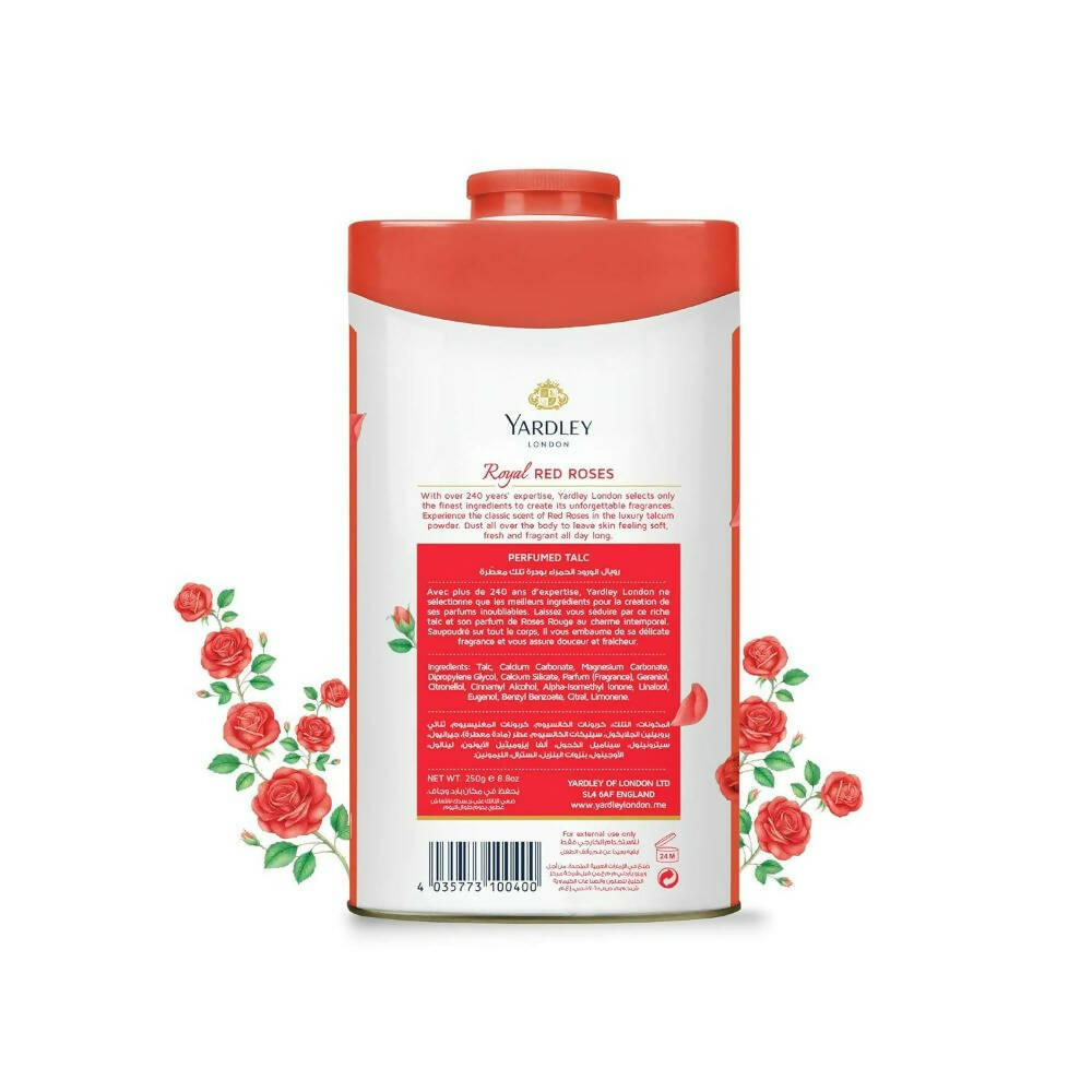 Yardley London Royal Red Roses Perfumed Talc Powder - Distacart