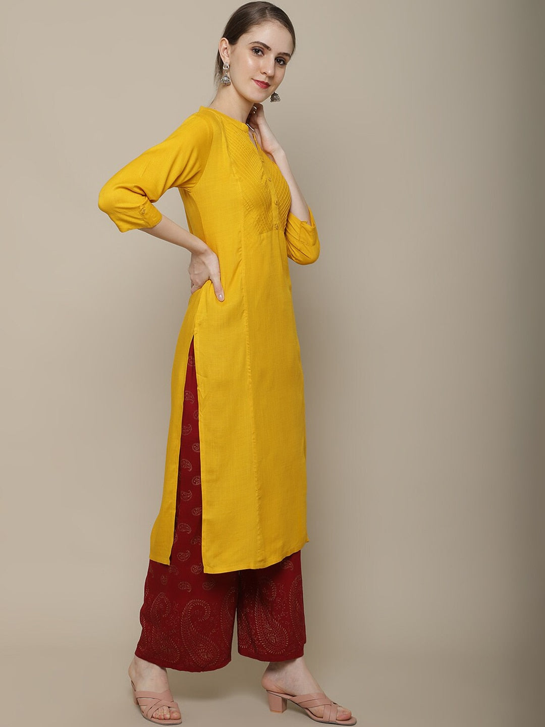 Sangria Women Solid Straight Kurta - Distacart