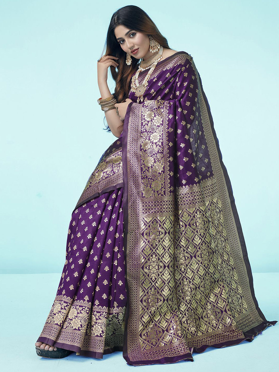 Kalini Ethnic Woven Design Zari Art Silk Banarasi Saree - Distacart