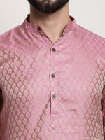 Thumbnail for Sojanya Men Pink Ethnic Motifs Kurta with Pyjamas & Nehru Jacket - Distacart