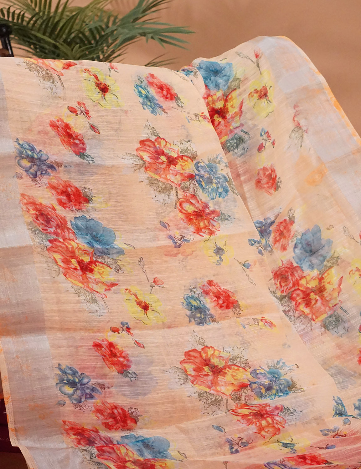 Light Peach And Orange Colour Semi Chanderi Saree By Gayathri Reddy Designer Studio - Distacart