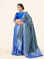 Thumbnail for Kalini Woven Design Zari Mekla Chador Banarasi Saree - Distacart