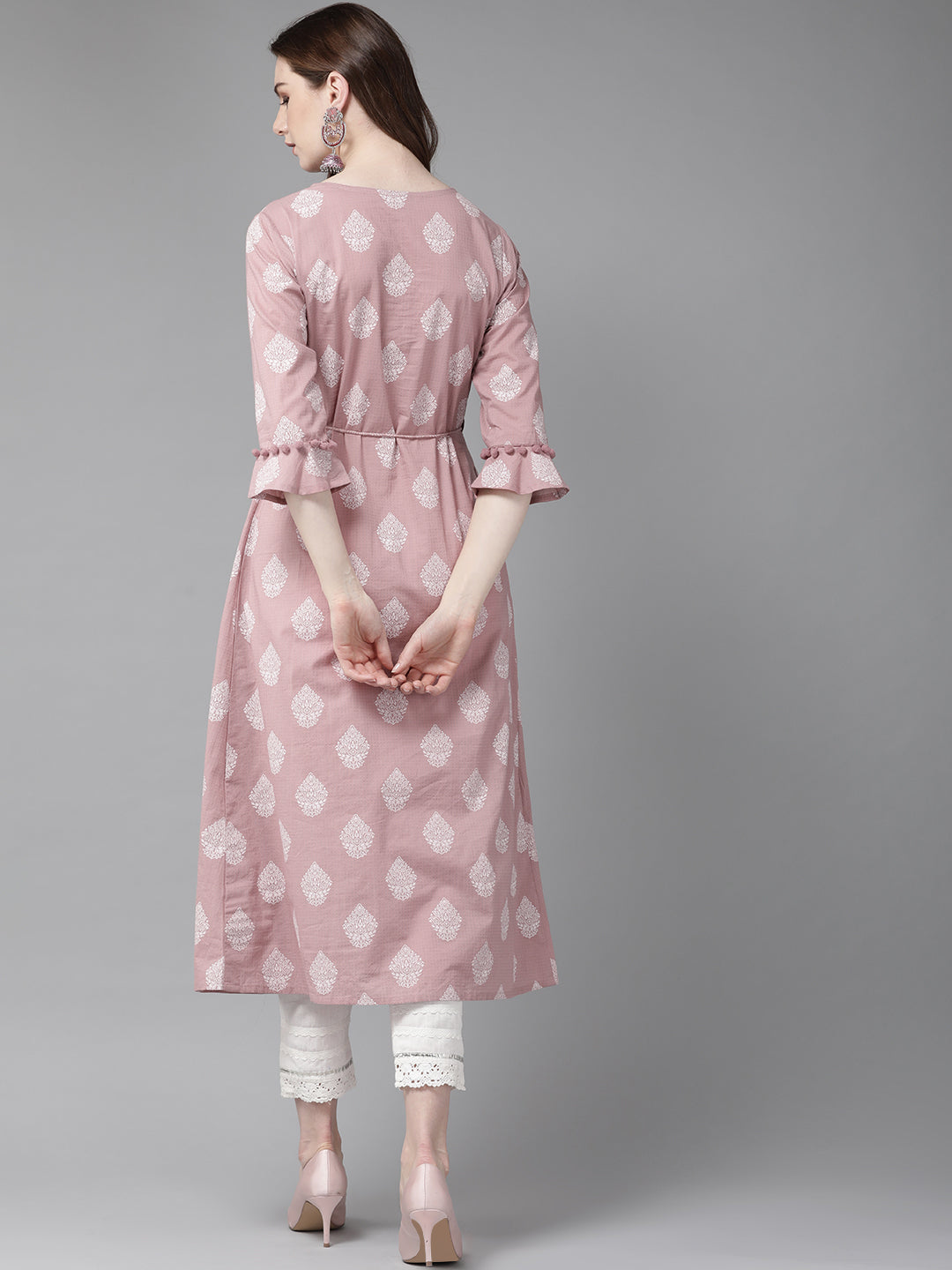 Juniper Womens Pink Cambric Double Layered Kurta - Distacart