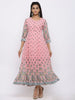 Juniper Womens Pink Georgette Foil Print Maxi Dress - Distacart
